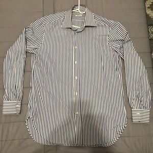 Kiton Strong Stripe Dress Shirt Neck 16.5